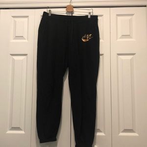 Black Nike Jogger with Gold Swoosh Size M and XL